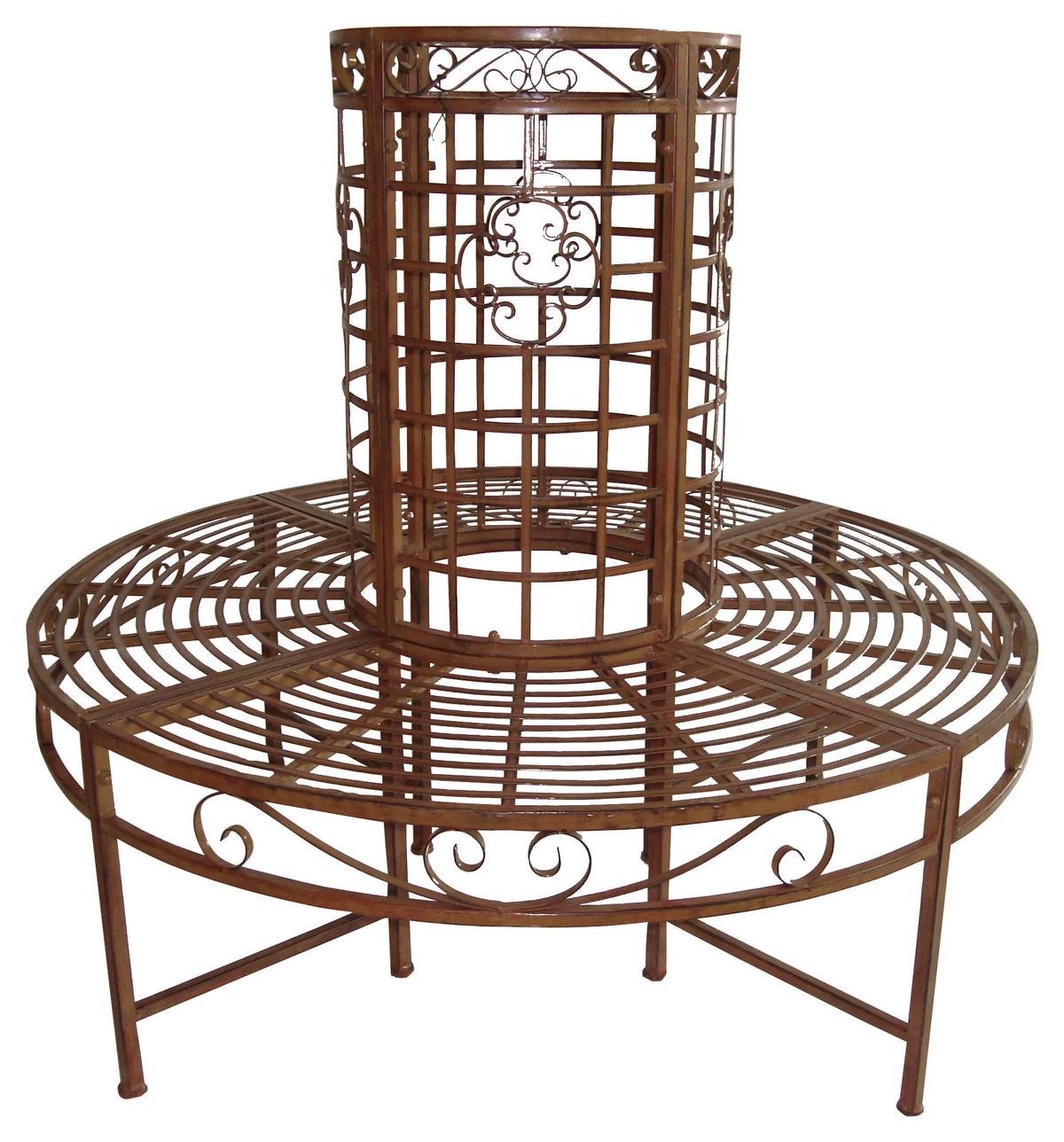 Baumbank Metall 4-Sitzer Larissa Rund - Rostfarben, MODERN, Metall (121/112cm)