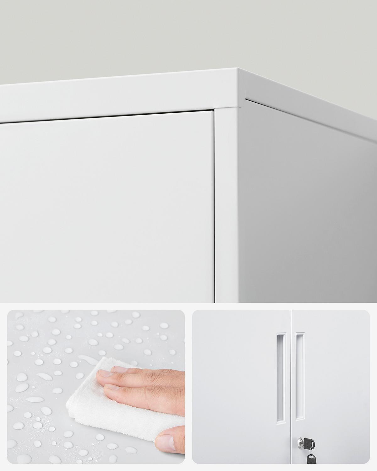 Mehrzweckschrank Grauweiß B: 80cm - Grauweiß, Basics, Metall (80/90/40cm)