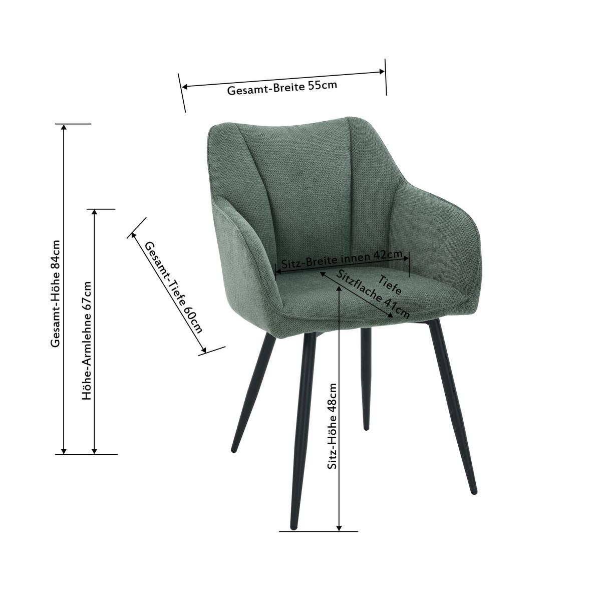 Karosszék Caro 2 Giga S - fekete/zöld, Konventionell, textil/fa (55/83/61cm) - Nedis SmartLife