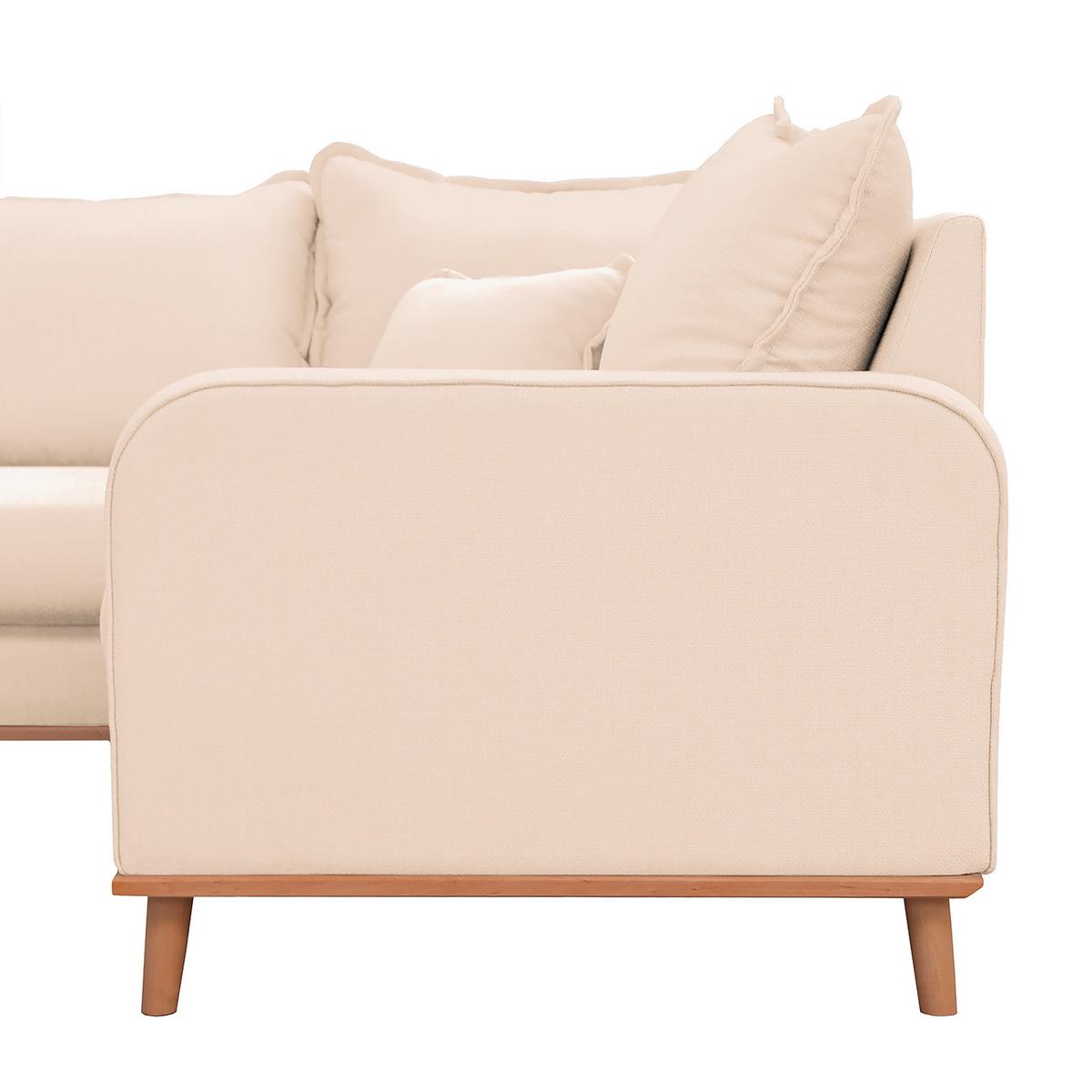 Wohnlandschaft Beata Ecru U: 170x296x167 cm - Wengefarben/Ecru, Design, Textil (170/296/167cm) - Livetastic