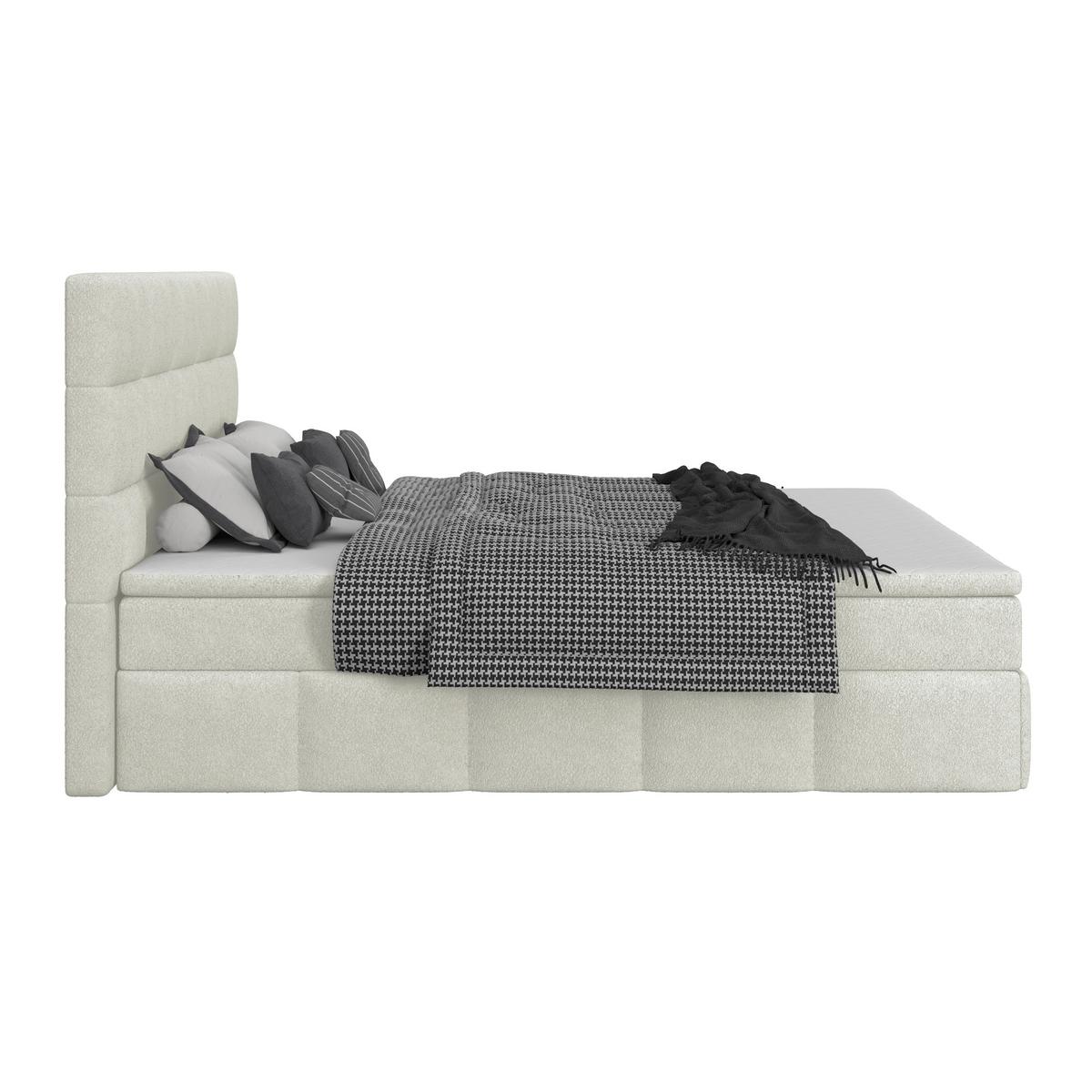 Polsterbett Alba Boucle Champagner, 160x200 cm - Champagner/Schwarz, Trend, Textil (160/200cm)