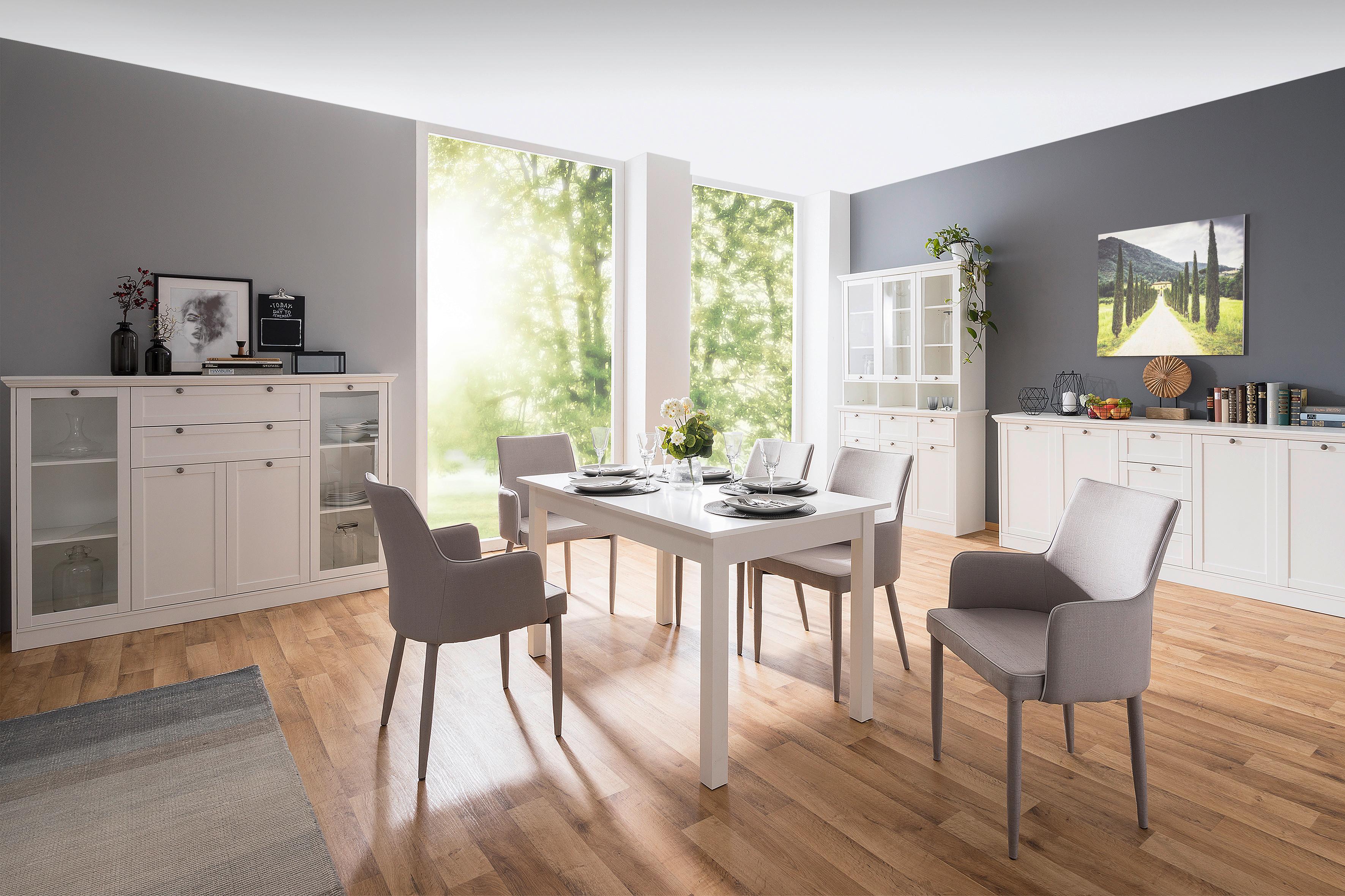 Esstisch Coburg 80-120x80 Cm Sonoma Eiche Dekor - Weiß, Design, Holzwerkstoff (140/80/76,5cm) - MID.YOU