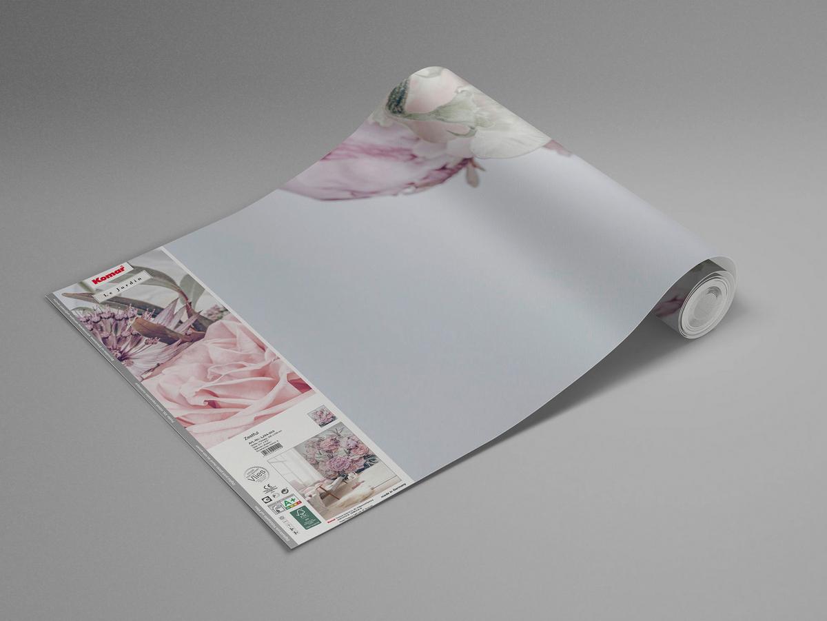 Vliestapete Zestful - Rot/Rosa, Basics (200/250cm) - Komar