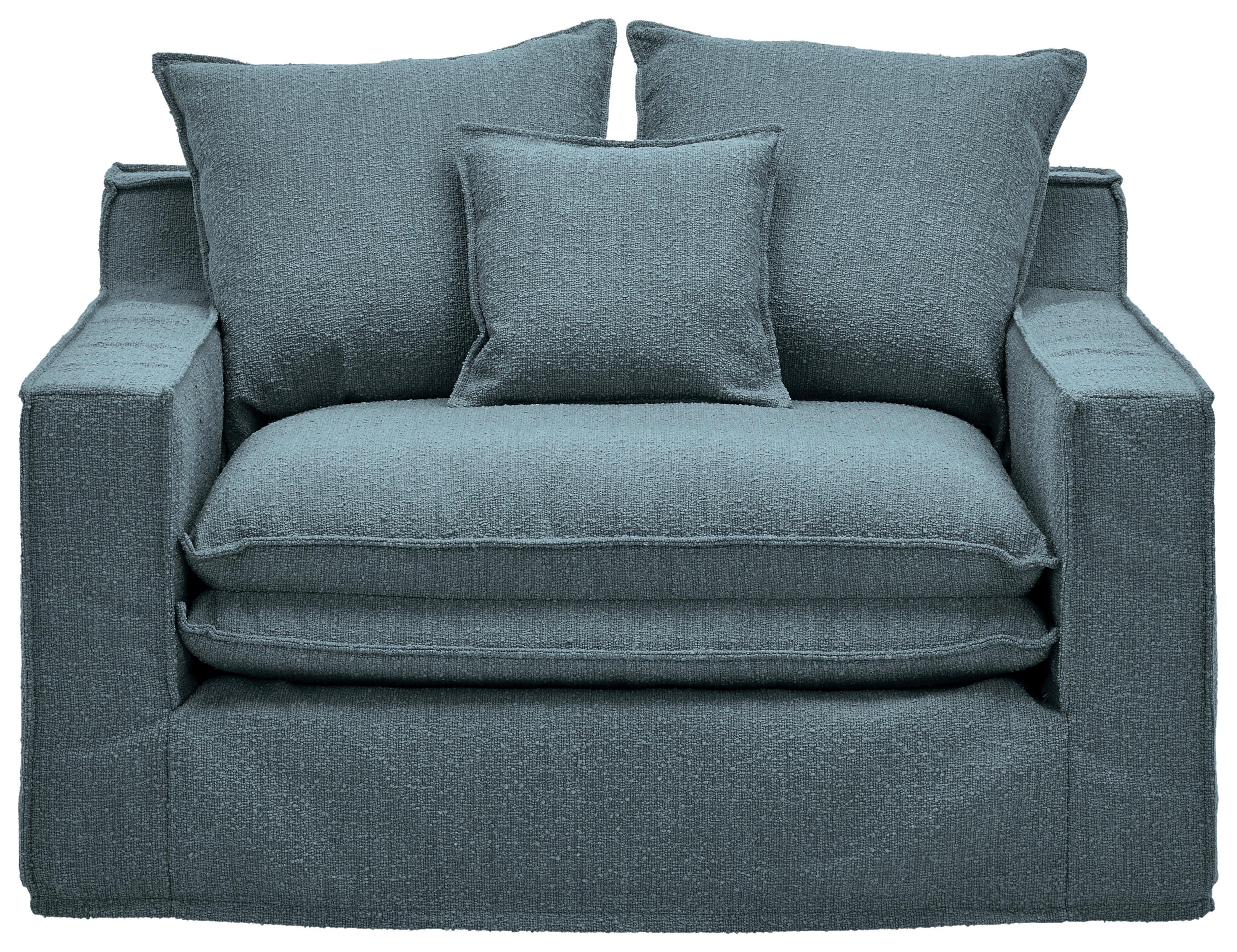 Sessel Aurora - Blau/Schwarz, Trend, Textil (129/92/105cm) - Livetastic