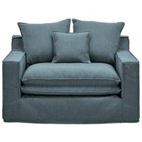 Sessel Aurora - Blau/Schwarz, Trend, Textil (129/92/105cm) - Livetastic