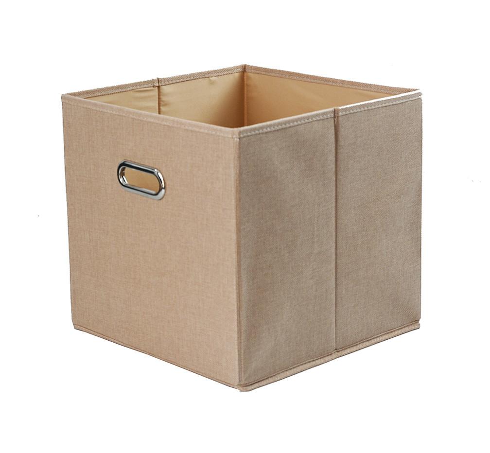 Skládací krabice Bobby ca. 34l - béžová, Moderní, karton/textil (33/32/33cm) - Premium Living