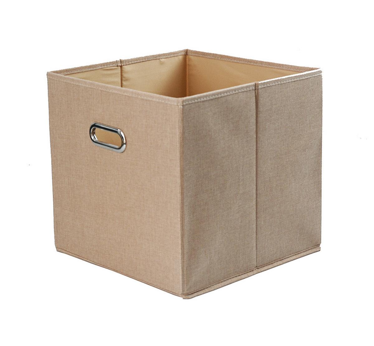 Skládací krabice Bobby ca. 34l - béžová, Moderní, karton/textil (33/32/33cm) - Premium Living