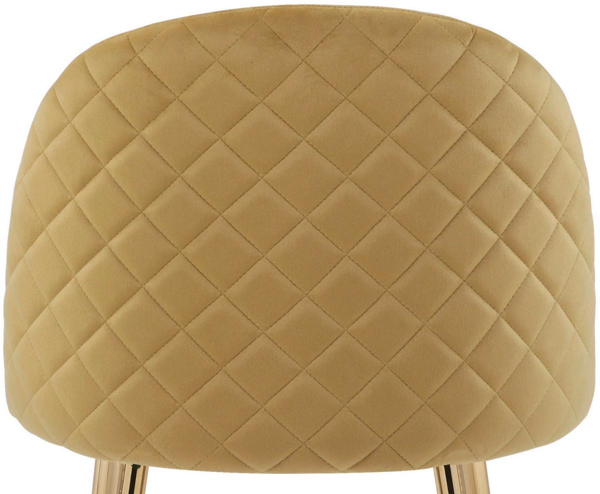 Polsterstuhl Artdeco Dunkelgelb, Beine Gold - Goldfarben/Dunkelgelb, MODERN, Textil/Metall (51/79/58cm) - MID.YOU