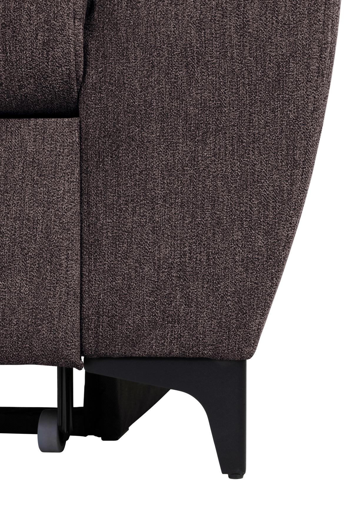 Ecksofa Lapis Dunkelbraun S: 217/255 Cm - Dunkelbraun/Schwarz, KONVENTIONELL, Textil (217/255cm) - MID.YOU