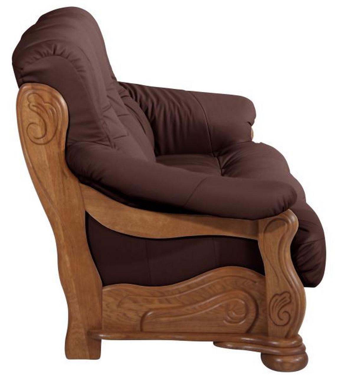 3-sitzer-sofa Tennessee Dunkelrot Echtleder - Eichefarben/Dunkelrot, LIFESTYLE, Leder/Holz (205/95/95cm) - Max Winzer