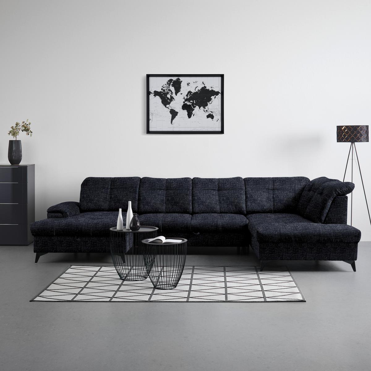 Rohová sedačka U SIERRA, pravá, antracitová INFINITY - antracitová, Moderní, kov/textil (181/364/230cm) - Mömax