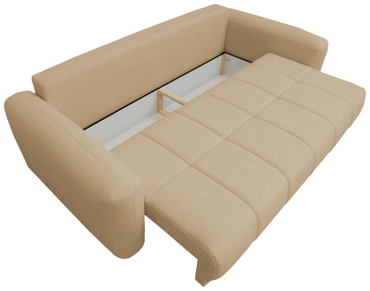 Schlafsofa Supra, Beige B: 245 Cm - Beige/Schwarz, Design, Holz/Textil (245/90/117cm) - MID.YOU
