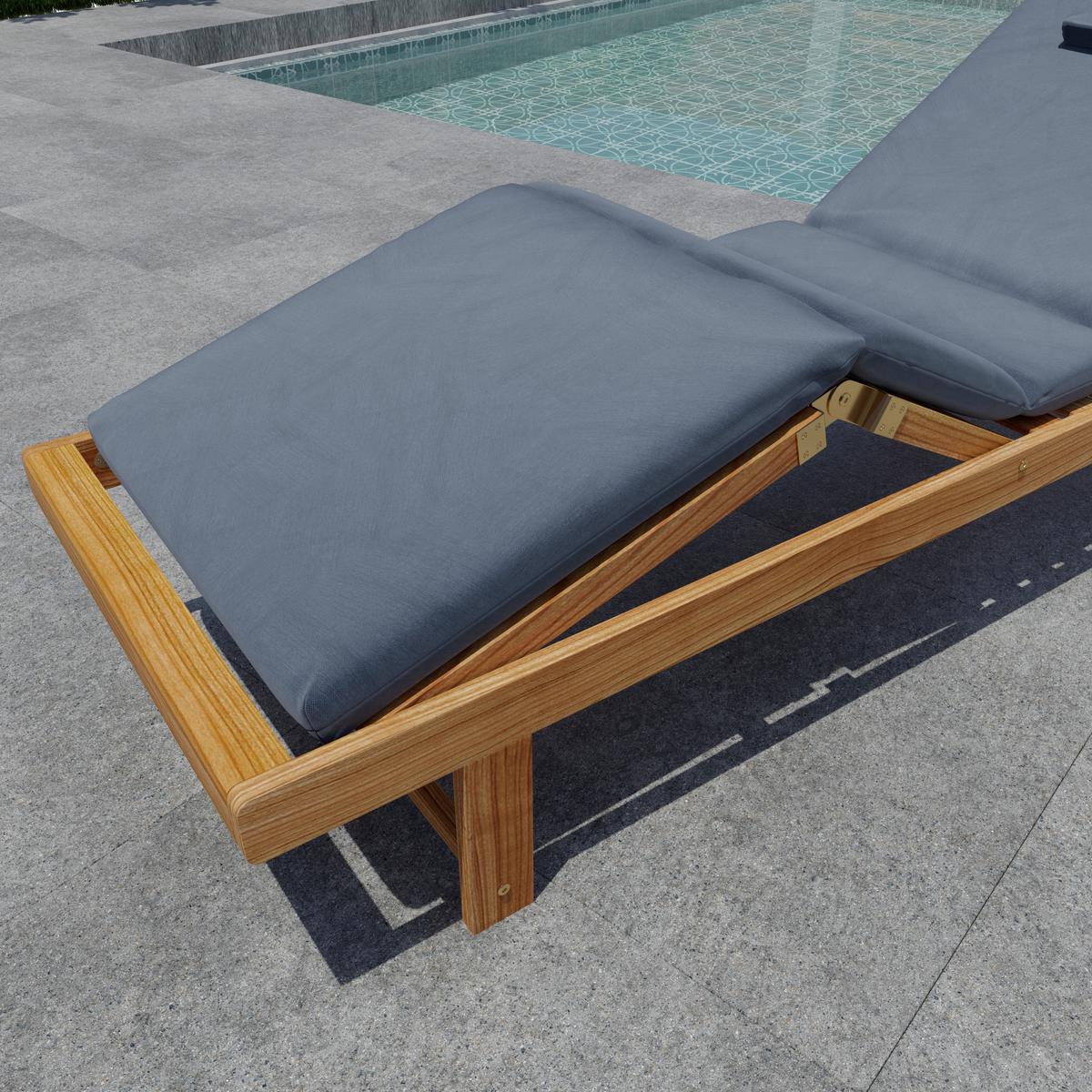 ZAHRADNÍ LEHÁTKO EMMA - tmavě šedá, Moderní, dřevo/textil (201/85/74cm) - Mömax