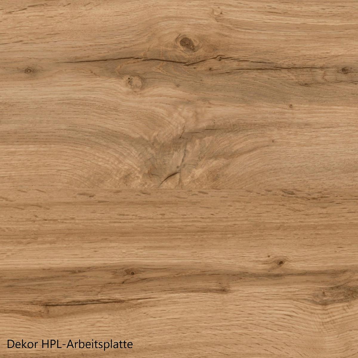 Küchenunterschrank Monza 120 cm Weiß/Eiche Dekor - Weiß Hochglanz/Eiche Wotan, LIFESTYLE, Holzwerkstoff (120/86/60cm) - Held