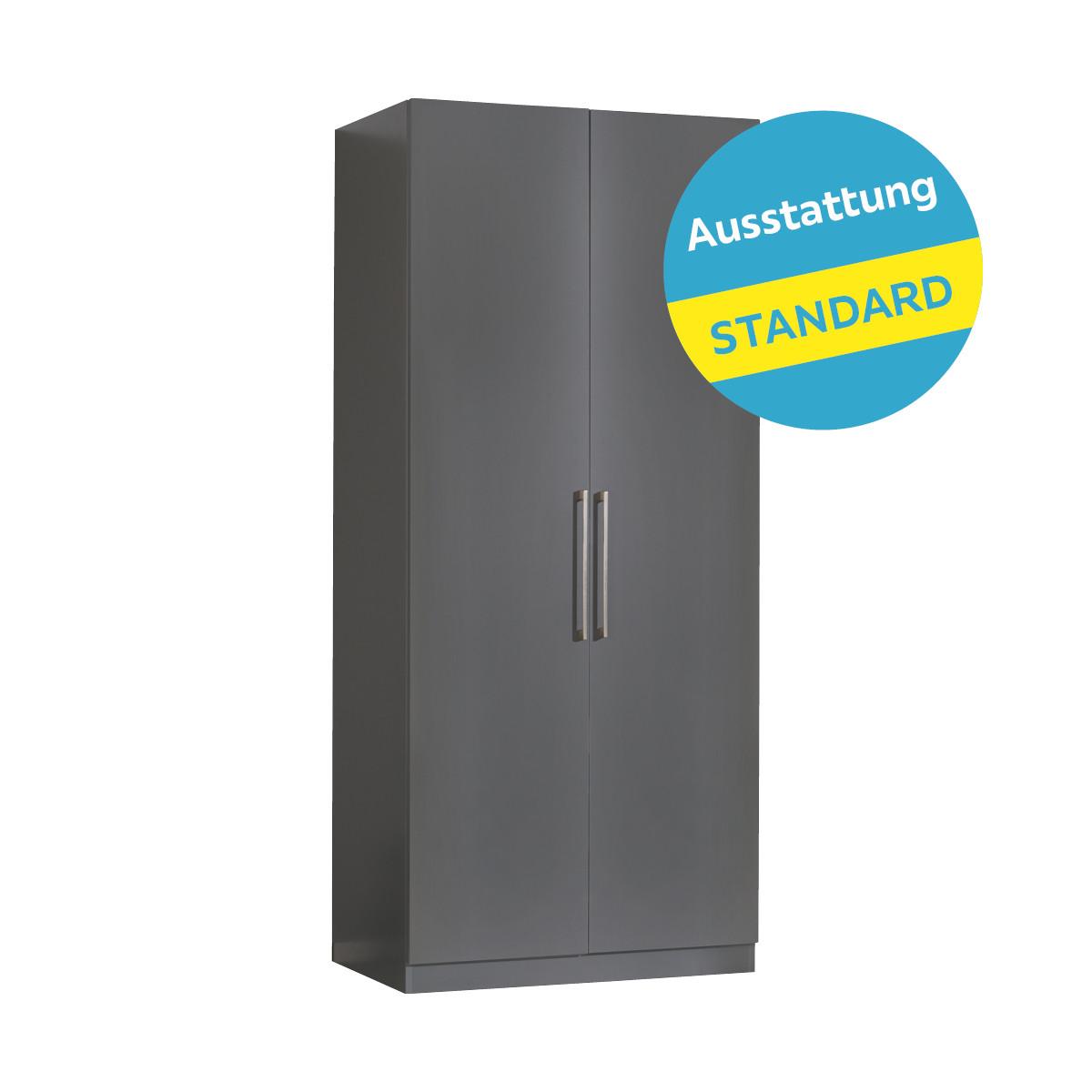 Drehtürenschrank mit Soft-Close 91,1cm Unit Anthrazit - Anthrazit, MODERN, Holzwerkstoff (91,1/210/58,3cm) - Ondega