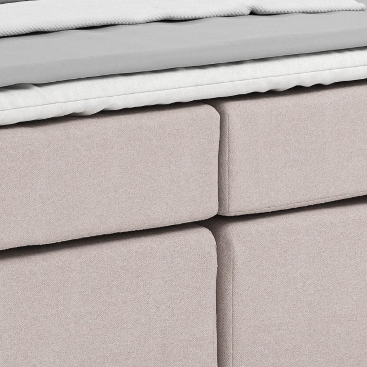 Postel Boxspring NERO PL: 160/200 cm, béžová - barvy chromu/béžová, Konvenční, kov/textil (160/200cm)