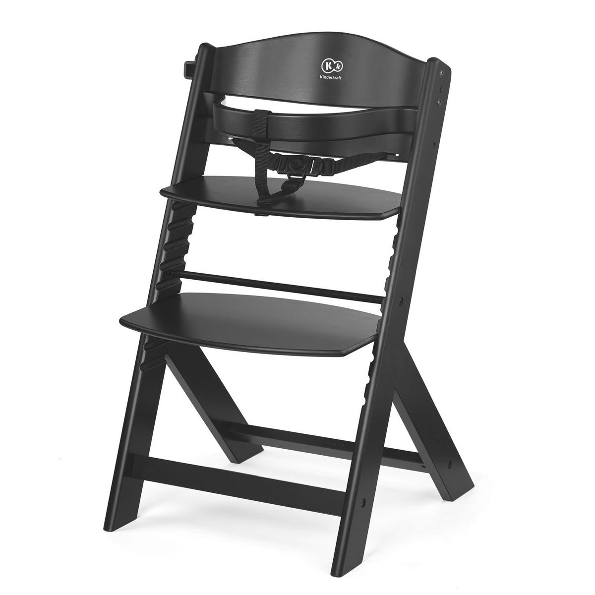 Hochstuhl Enock Schwarz, L/B/H: 49,5x45x79cm - Schwarz, Basics, Holz (49,5/45/79cm) - Kinderkraft