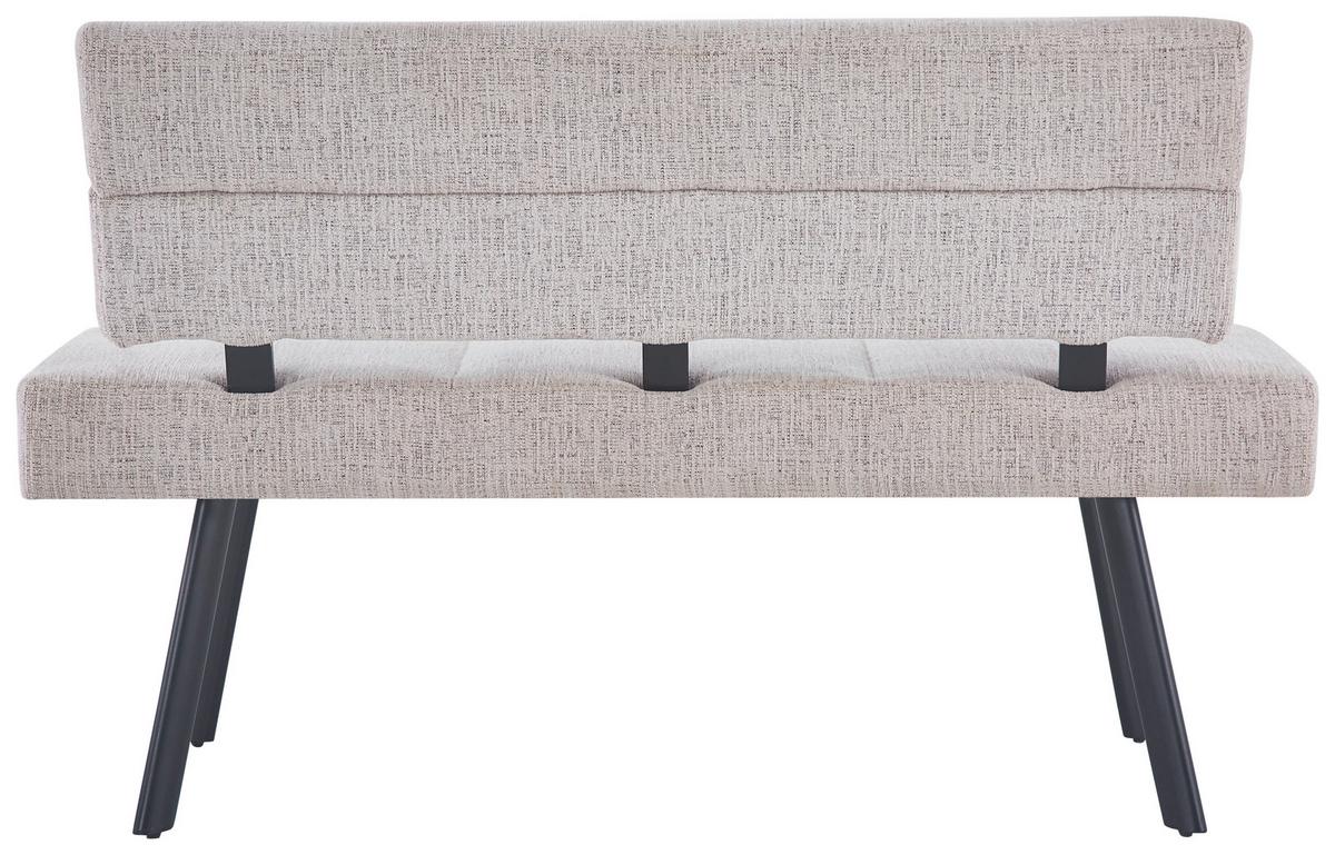 Sitzbank Paros Mit Lehne Beige, B: 140 Cm - Beige/Schwarz, KONVENTIONELL, Textil/Metall (140/88/62cm) - MID.YOU