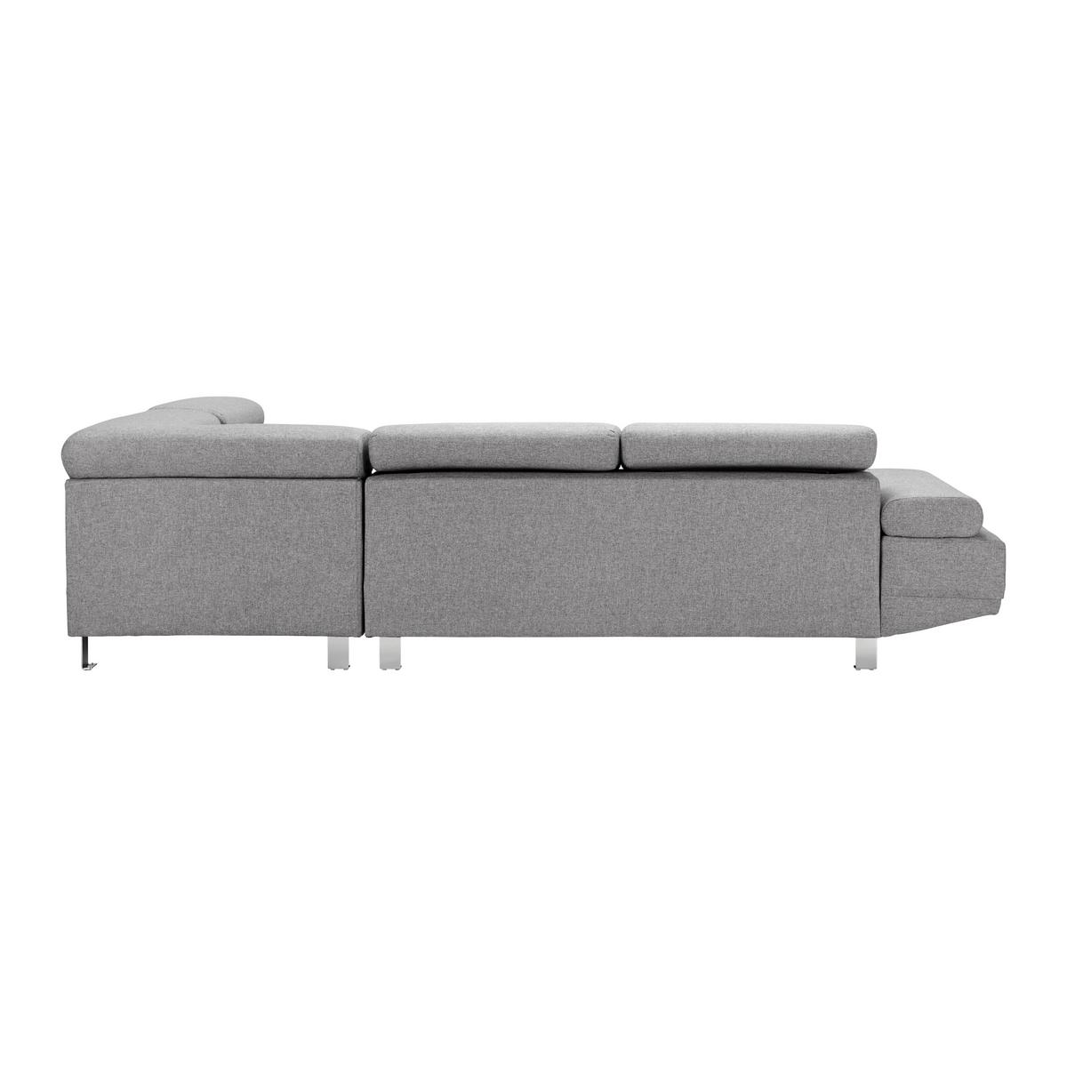 Sedací souprava EMELY, světle šedá - světle šedá/barvy chromu, Moderní, kov/dřevo (267/70/195cm) - Bessagi Home
