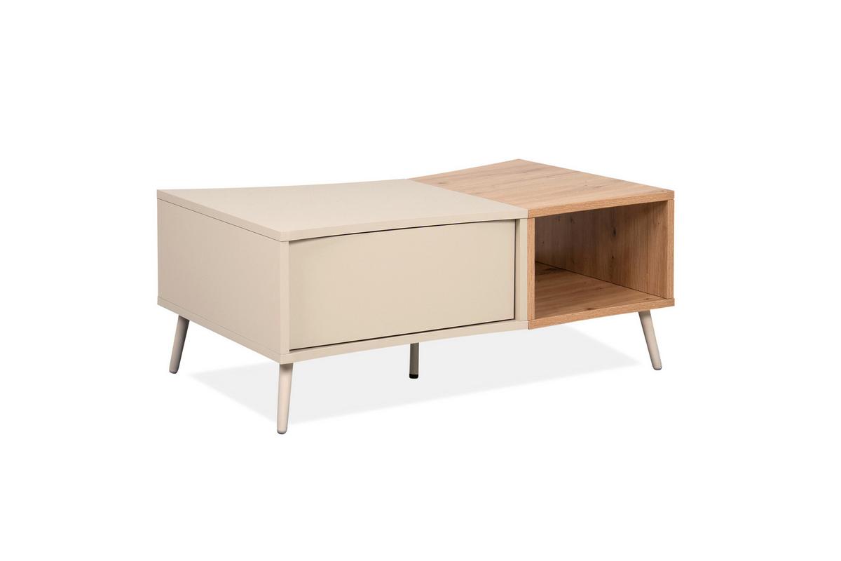 Couchtisch Sinop Sandfarben /Eiche Artisan Dekor L: 94cm - Sandfarben/Eiche Artisan, Design, Holzwerkstoff/Kunststoff (94/60/40cm) - MID.YOU