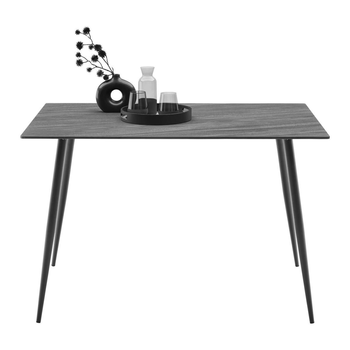 Jídelní stůl PAUL 120x80 - šedá/černá, Moderní, kov/keramika (120/76/80cm) - Mömax