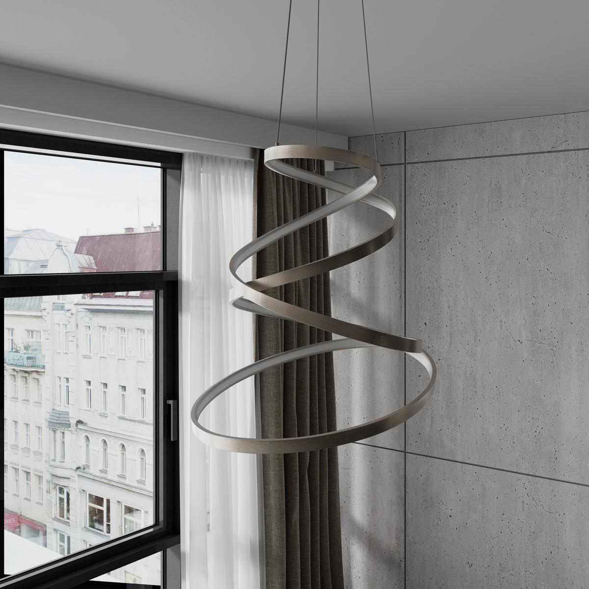 LED-HÄNGELEUCHTE CHANTAL - Champagner, Basics, Kunststoff/Metall (50/120cm) - Luca Bessoni