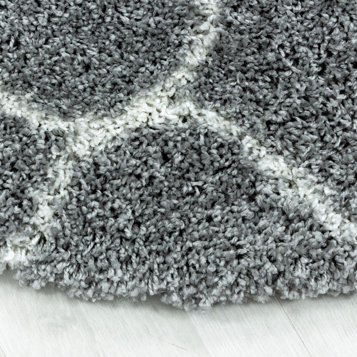 Webteppich Grau Naturfaser Salsa Ø 200 cm - Grau, Design, Textil (200cm)