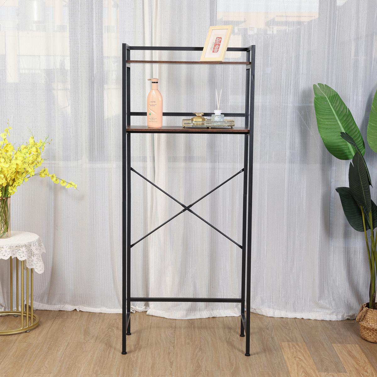 Waschmaschinenregal Respekta - Schwarz/Braun, Trend, Holzwerkstoff/Metall (168/70/35cm) - Homezone