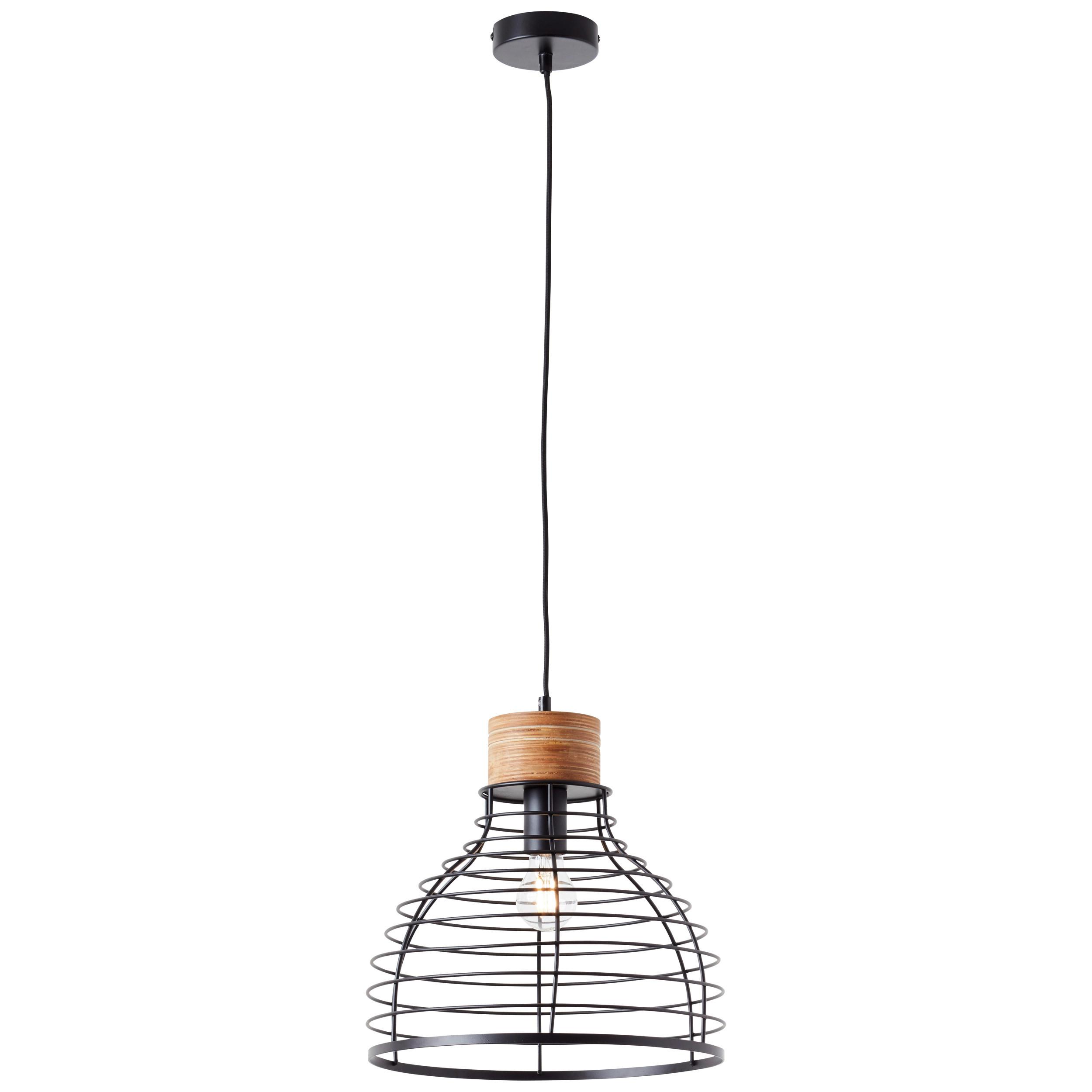 Pendelleuchte 99559/76 Avia - Schwarz, Natur, Holz/Metall (35/135cm) - Brilliant