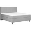 Boxspringbett mit Topper 180x200 cm Wels, Grau - Schwarz/Grau, MODERN, Textil (180/200cm) - MID.YOU