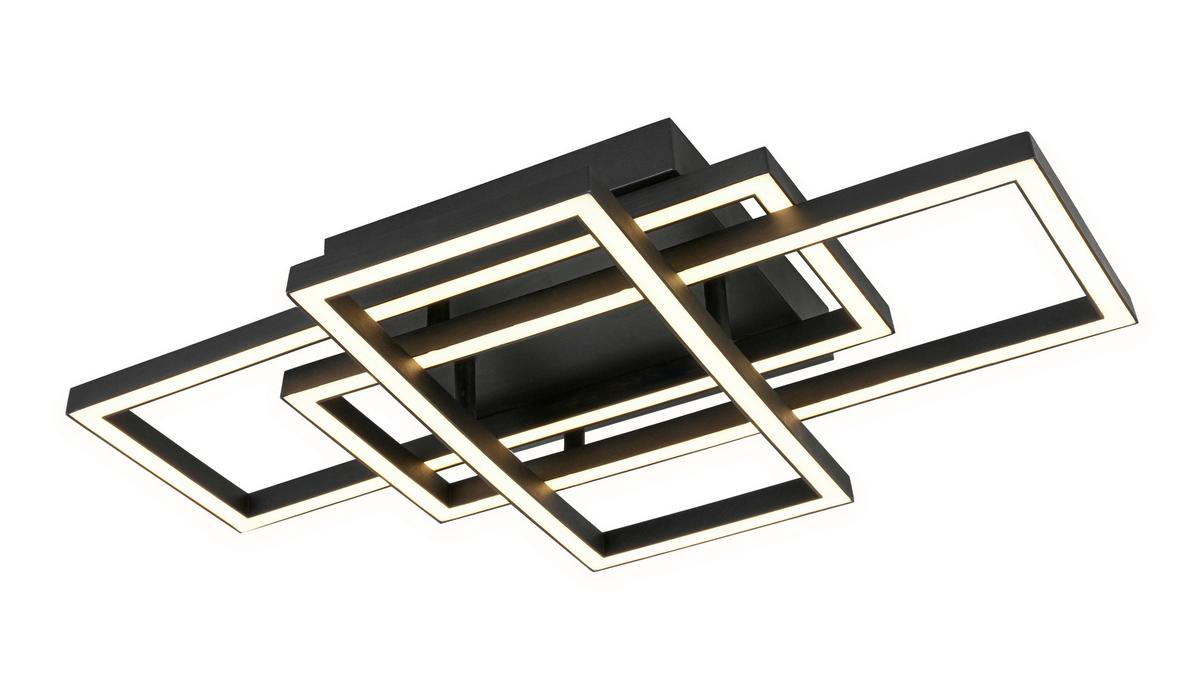 Led Mennyezeti Lámpa Savi - krómszínű/fekete, Modern, műanyag/fém (58/36/9,1cm) - Luca Bessoni