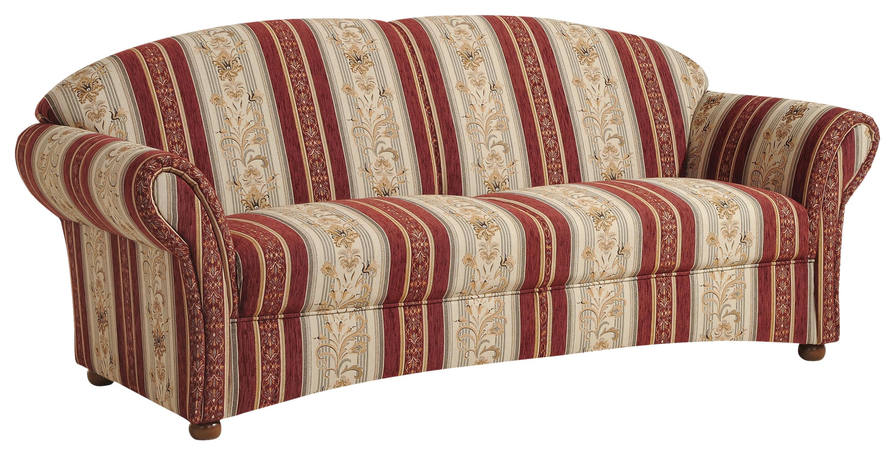 3-Sitzer-Sofa Corona Beige/Rot, Streifen Design - Beige/Rot, Design, Textil (202/85/81cm) - Max Winzer