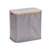 Wäschesammler Grau B: 54 Cm - Grau, Basics, Holz/Textil (54/51/34cm) - Zeller Present