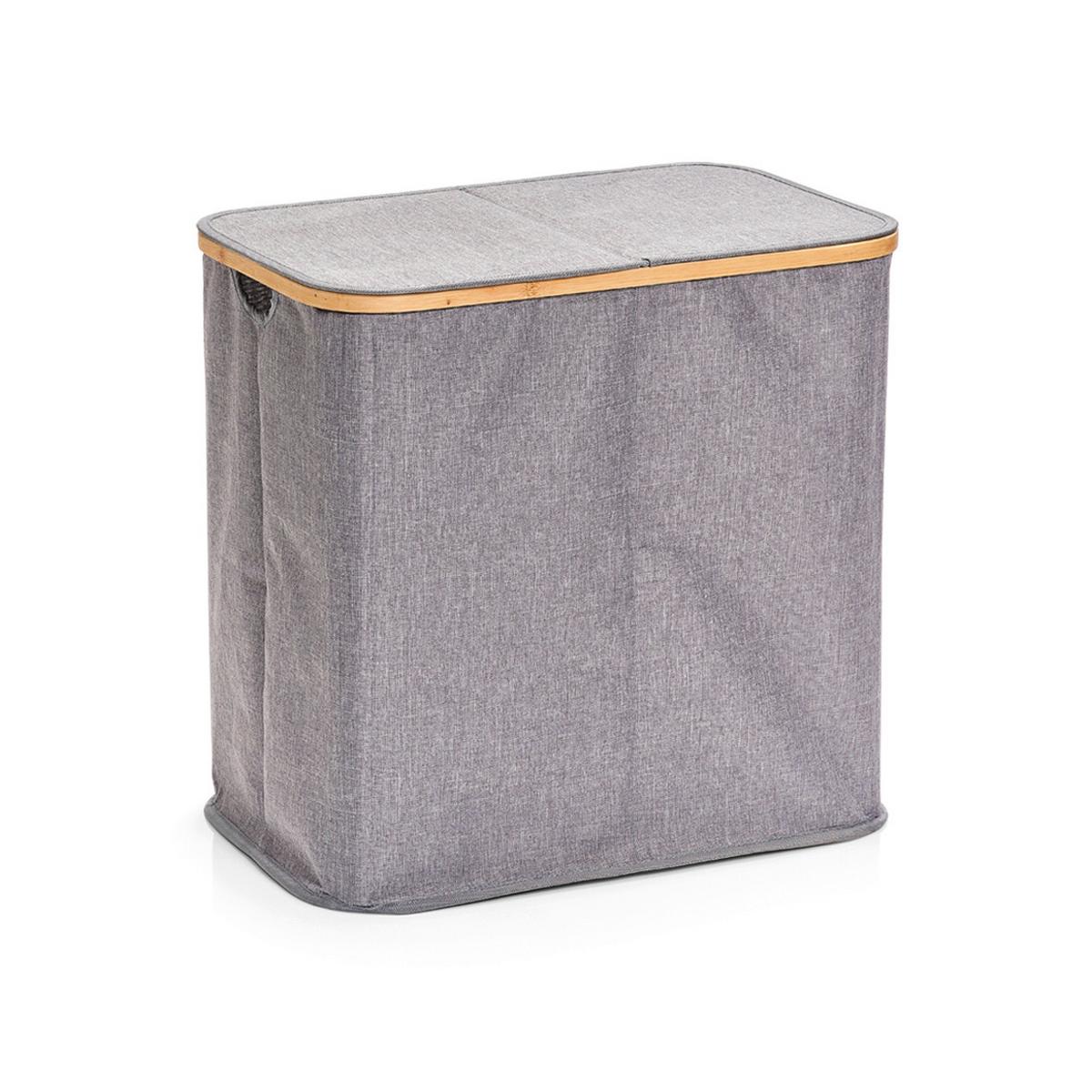 Wäschesammler Grau B: 54 Cm - Grau, Basics, Holz/Textil (54/51/34cm) - Zeller Present