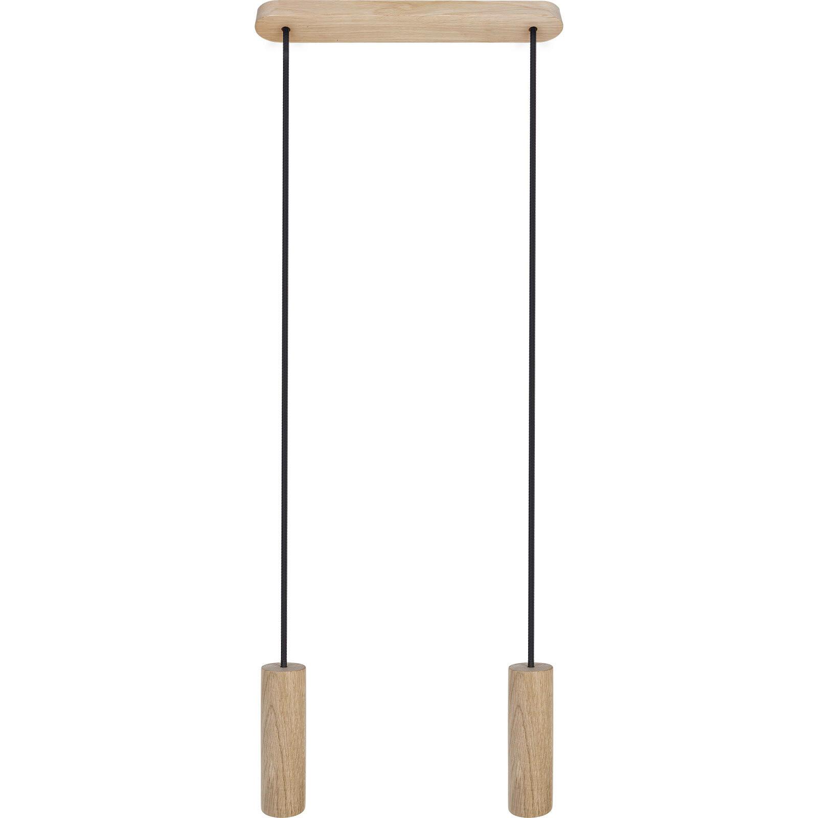 Hängeleuchte 8520244 madera 2 - Schwarz/Naturfarben, Natur, Holz (37/90-140cm)