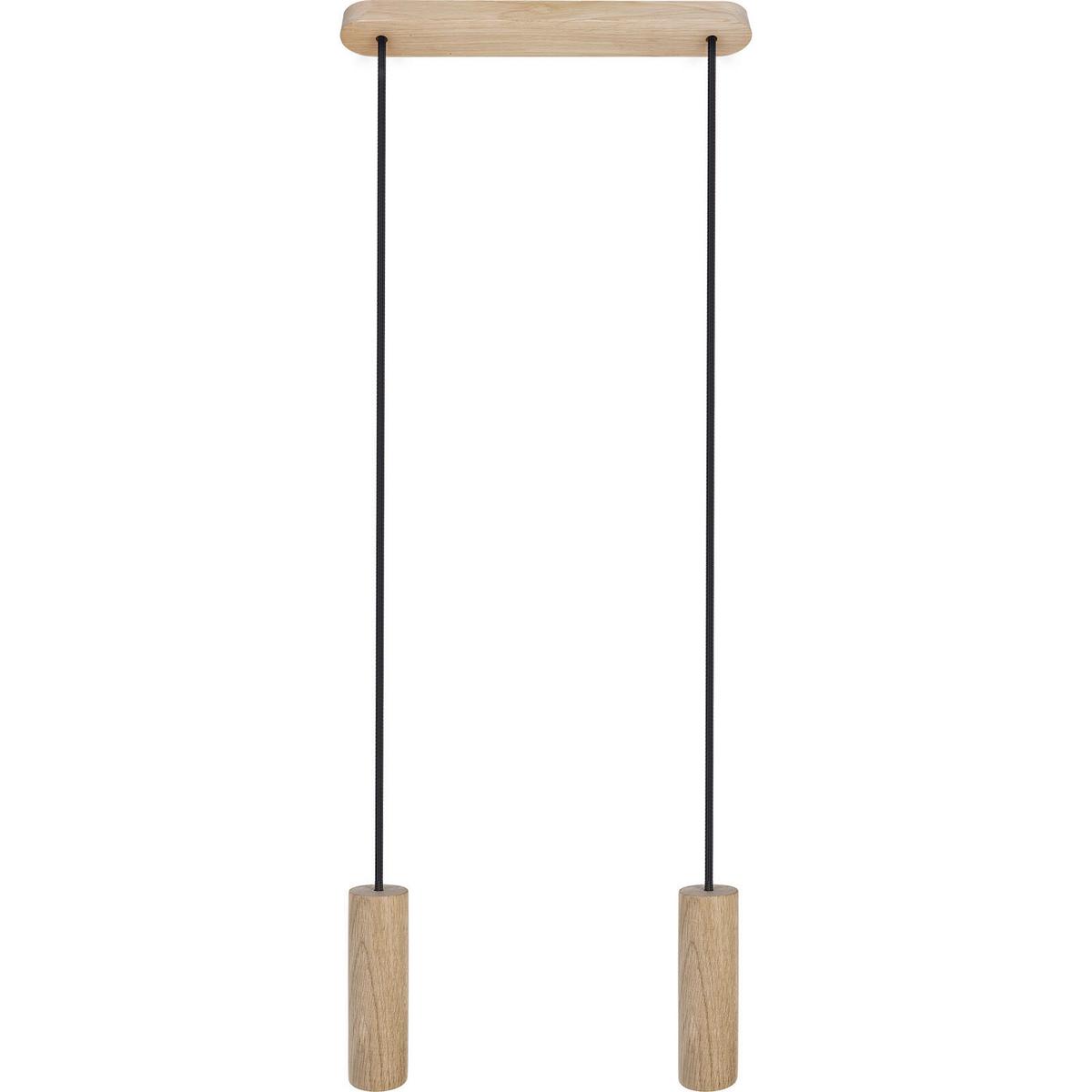 Hängeleuchte 8520244 Madera 2 - Schwarz/Naturfarben, Natur, Holz (37/90-140cm)