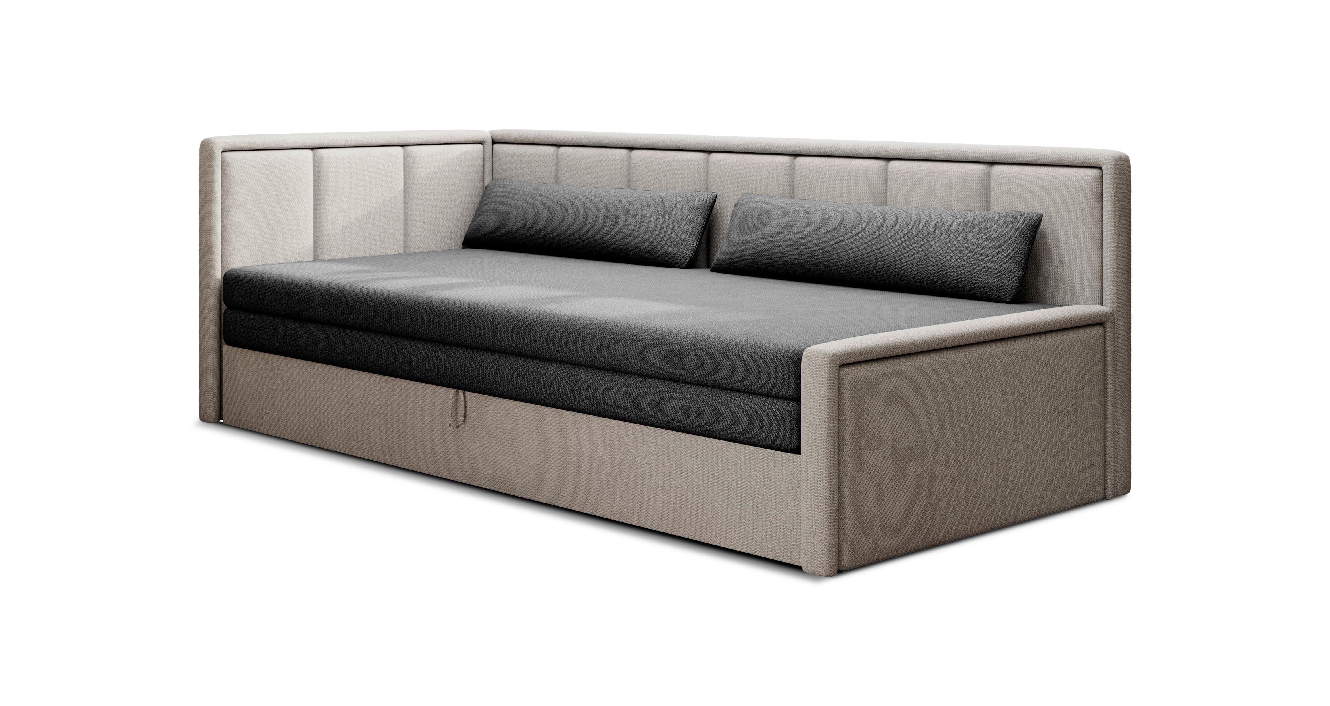 Récamiere Fulgeo Links Anthrazit, Grau, B: - Anthrazit/Hellgrau, Design, Textil (82/77/214cm) - MID.YOU