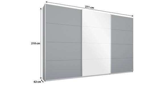 Schwebetürenschrank Mit Spiegel B: 271 cm Miami, Grau Metallic - Grau, MODERN, Holzwerkstoff (271/210/62cm) - Luca Bessoni