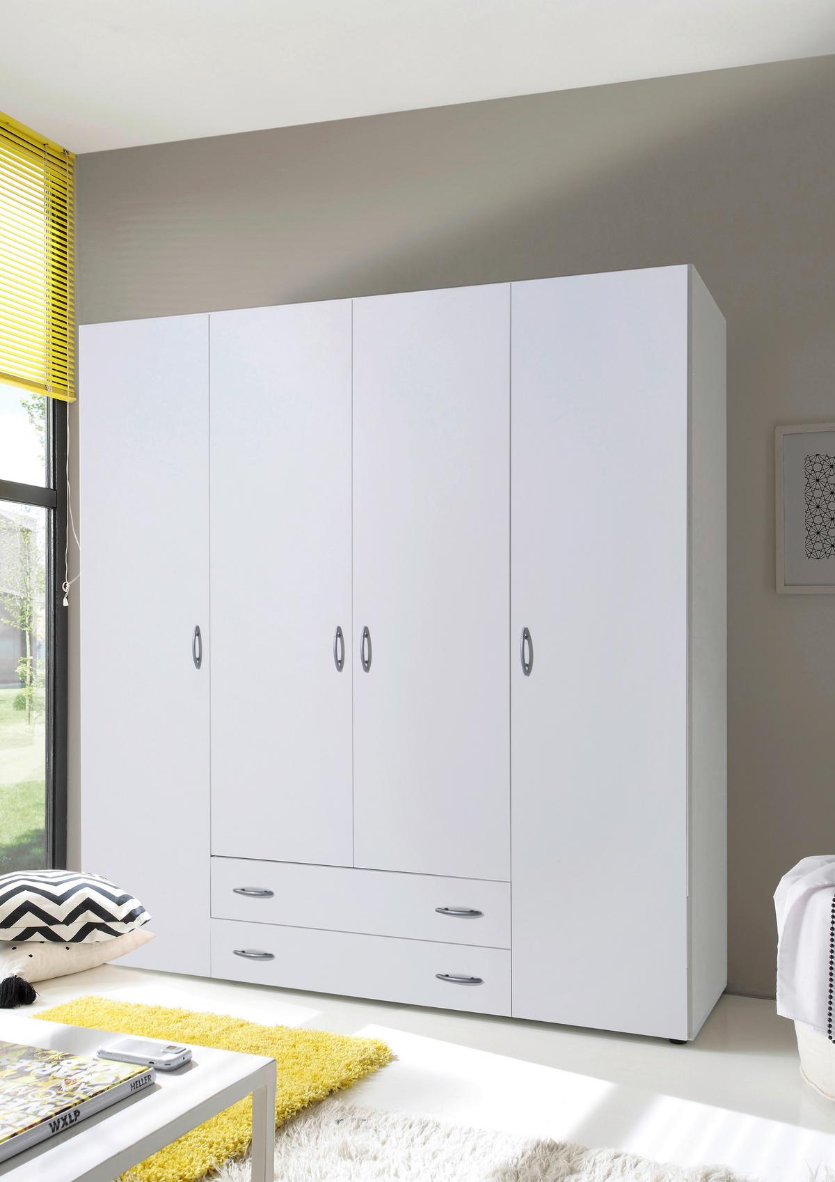 Drehtürenschrank mit Laden 161cm Base 4, Weiß - Eichefarben/Weiß, KONVENTIONELL, Holzwerkstoff (161/176/51cm) - P & B