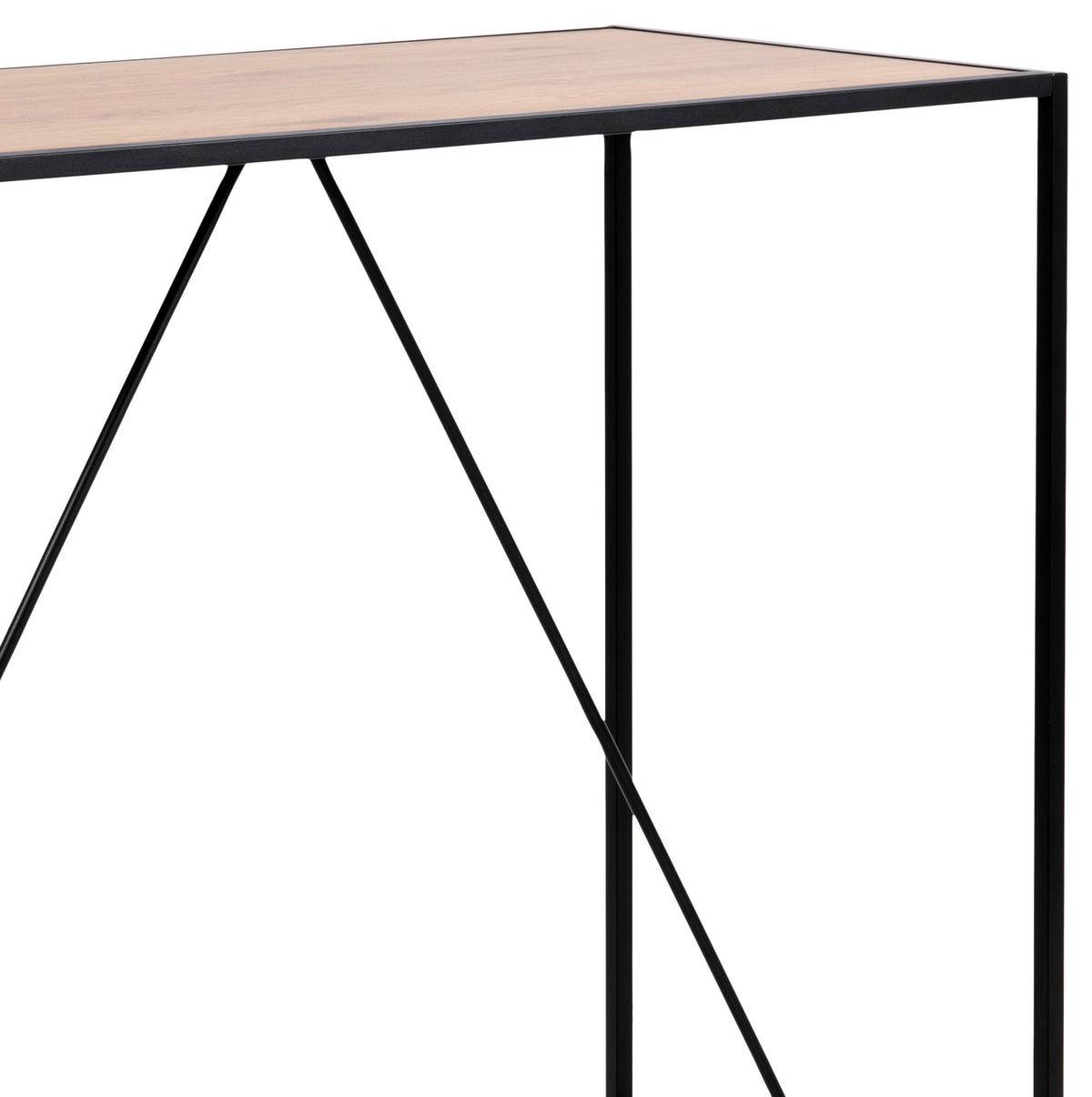 Bartisch Seaford 120x60x105 cm Eiche Dekor/Schwarz - Eichefarben/Schwarz, Basics, Holzwerkstoff/Metall (120/60/105cm) - MID.YOU