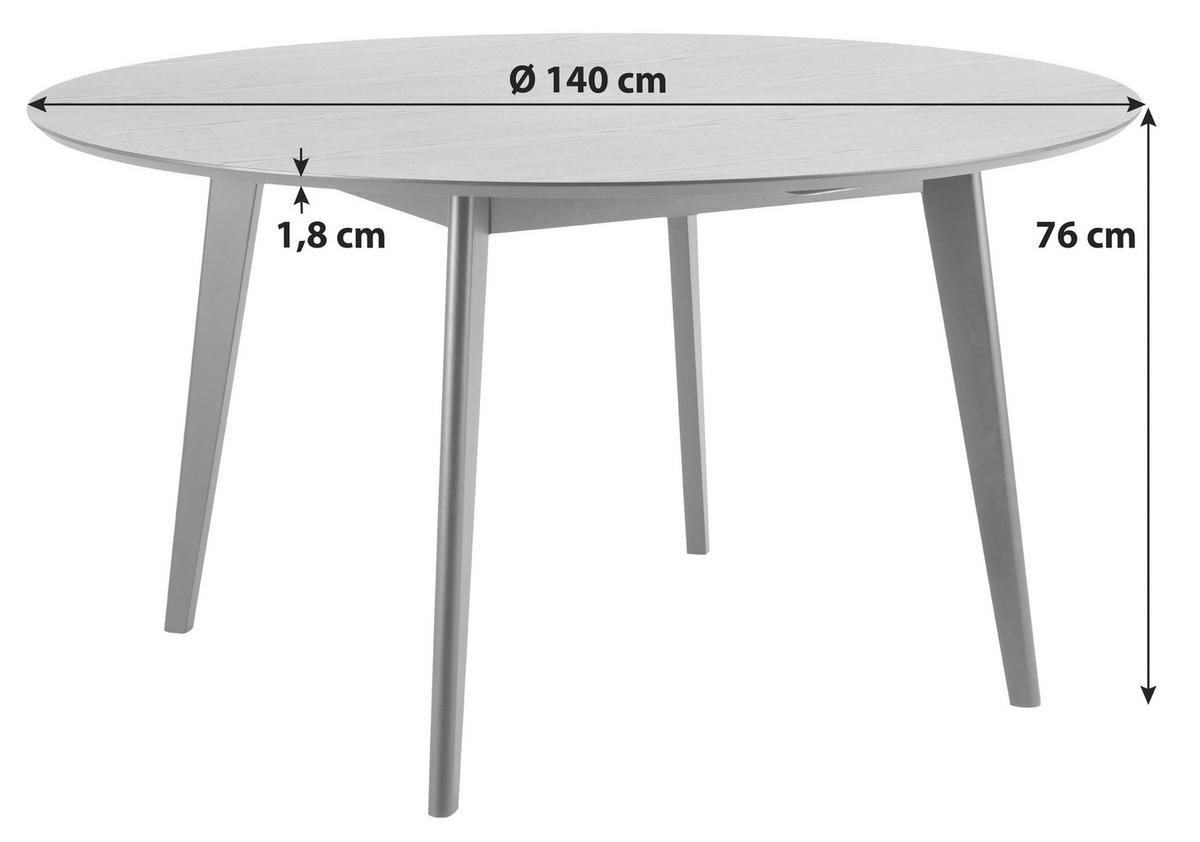 Jídelní stůl ROXBY dyha 140 cm - černá, Konvenční, kompozitní dřevo (140/76cm) - Livetastic