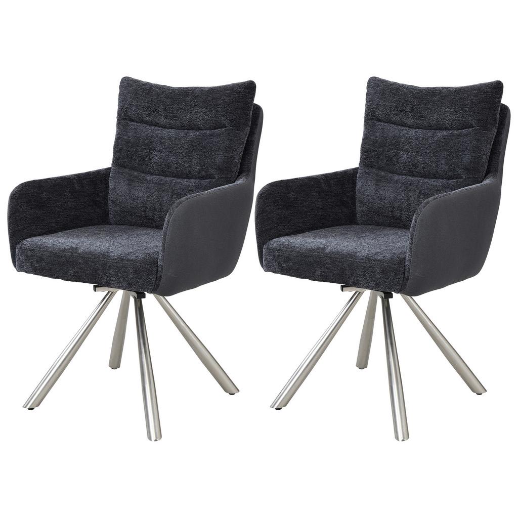Armlehnstuhl-set Enid Webstoff Anthrazit, B: 60 Cm