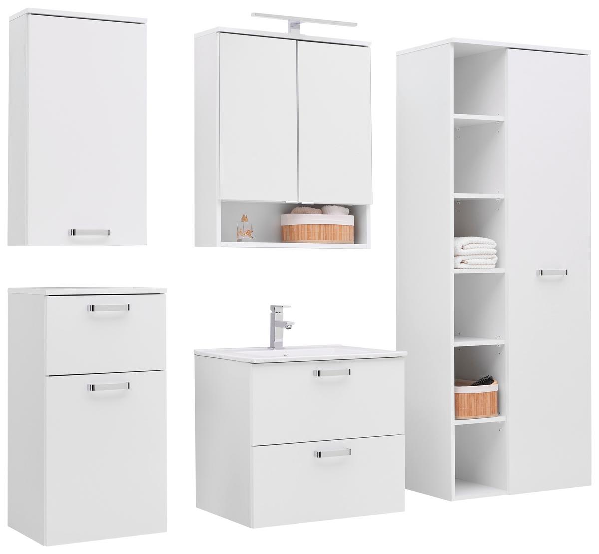 Badezimmer Fresh Weiß B: 166 cm - Weiß, KONVENTIONELL, Holzwerkstoff (166/168,5/47cm) - Ondega