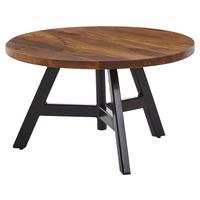 Konferenčný stolík z masívneho dreva š: 60cm - čierna/farba indického palisandra, Modern, kov/drevo (60/60/35cm) - MID.YOU