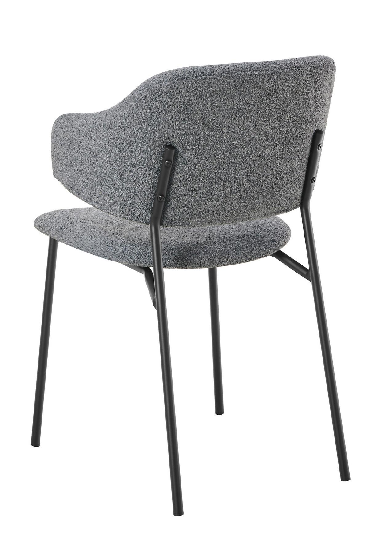 Armlehnstuhl-set Dunkelgrau B: 54cm 2-Teilig - Dunkelgrau/Schwarz, MODERN, Textil/Metall (54/83/59cm) - Livetastic