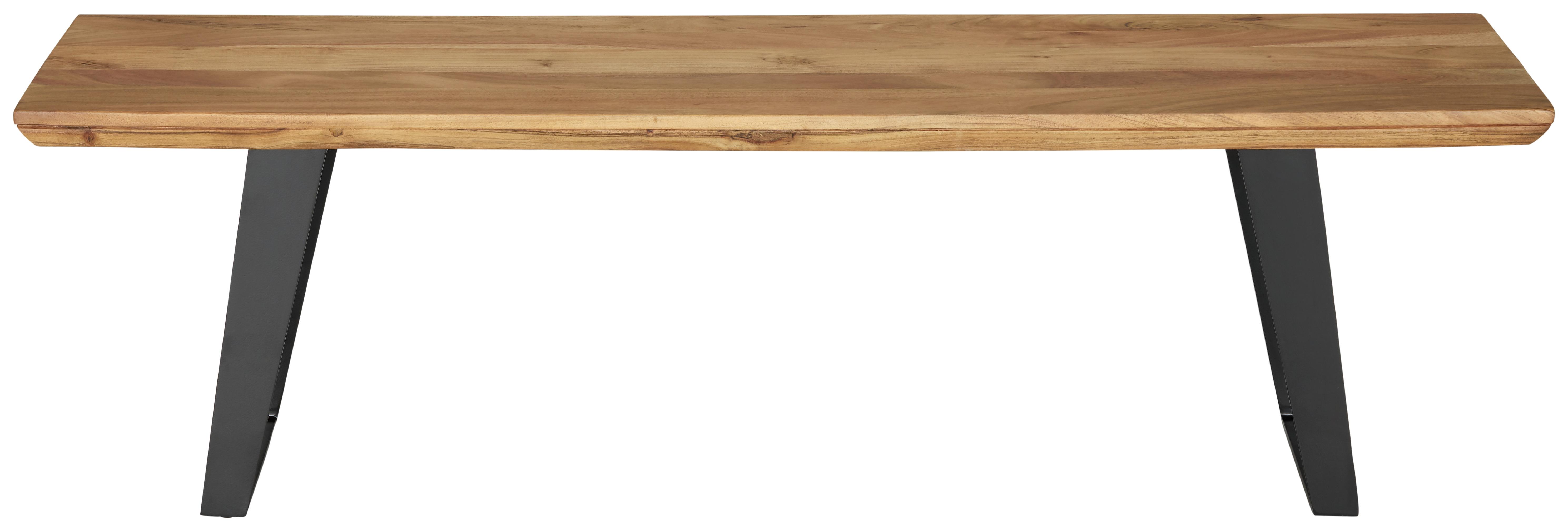 Dřevěná Jídelní Lavice Herkules - černá/barvy akácie, Lifestyle, kov/dřevo (150/45/38cm) - Zandiara