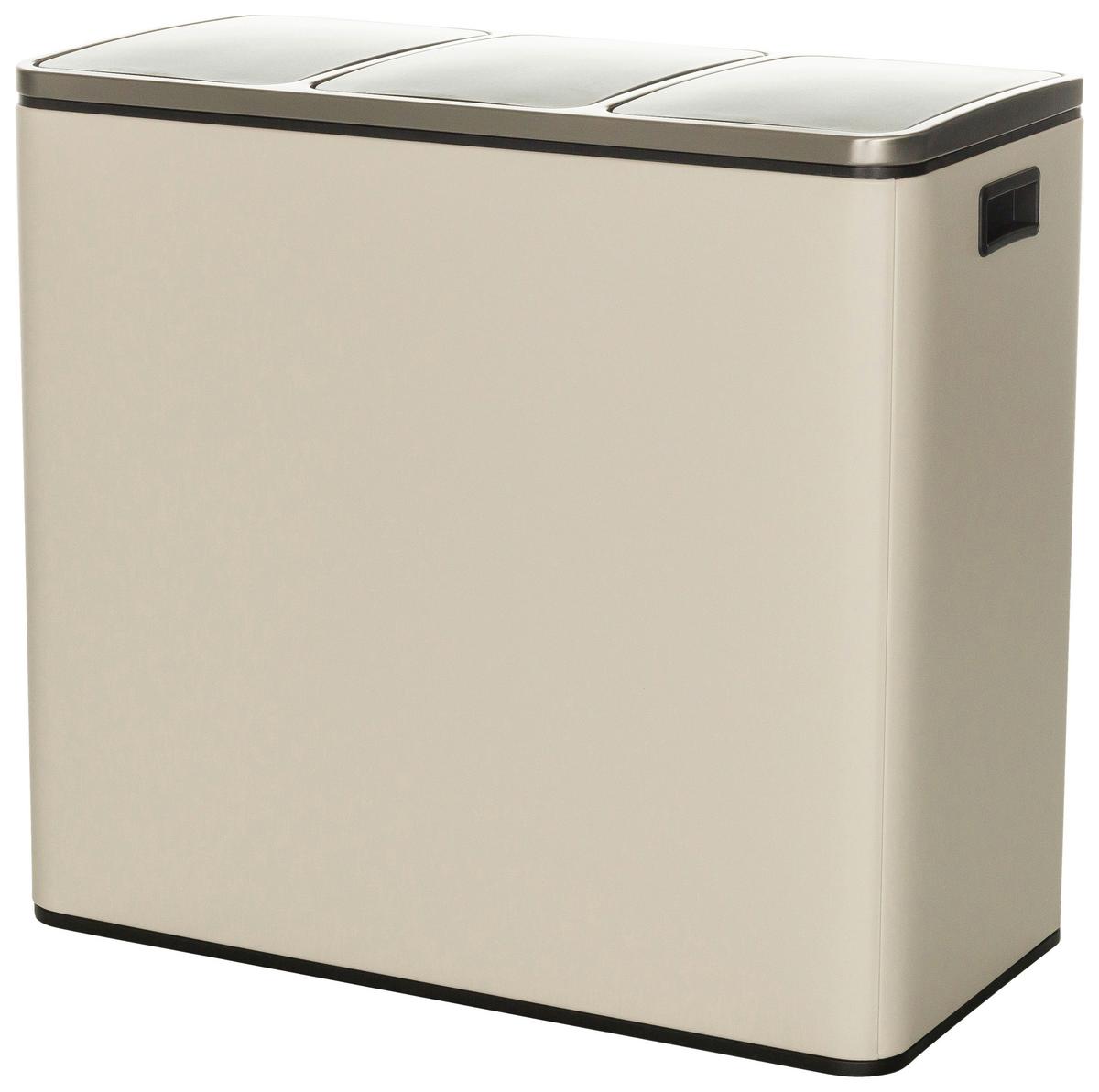 Abfallsammler Clean Ix - Beige/Schwarz, Basics, Kunststoff/Metall (61/56/31,5cm) - MID.YOU