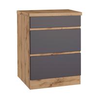 Küchenunterschrank Turin B: 60 cm Grau/Eiche Dekor - Eiche Wotan/Grau, Design, Holzwerkstoff (60/86/60cm) - Held