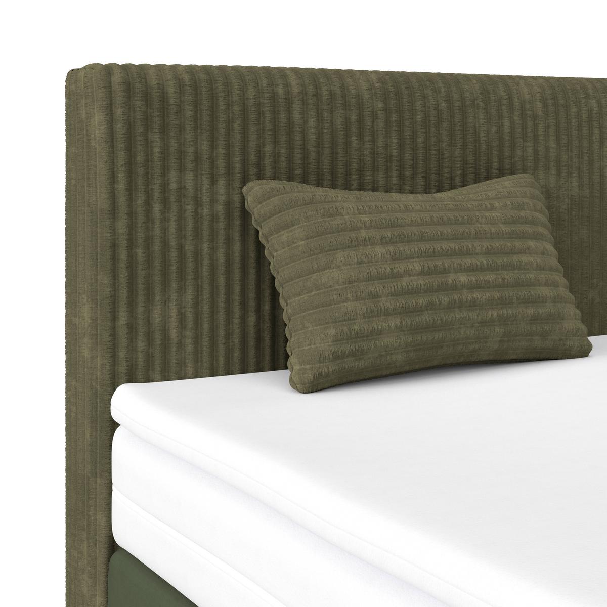 Boxspringbett mit Topper & Bettkasten 140x200 Rossa - Schwarz/Grün, MODERN, Holzwerkstoff/Textil (140/200cm)