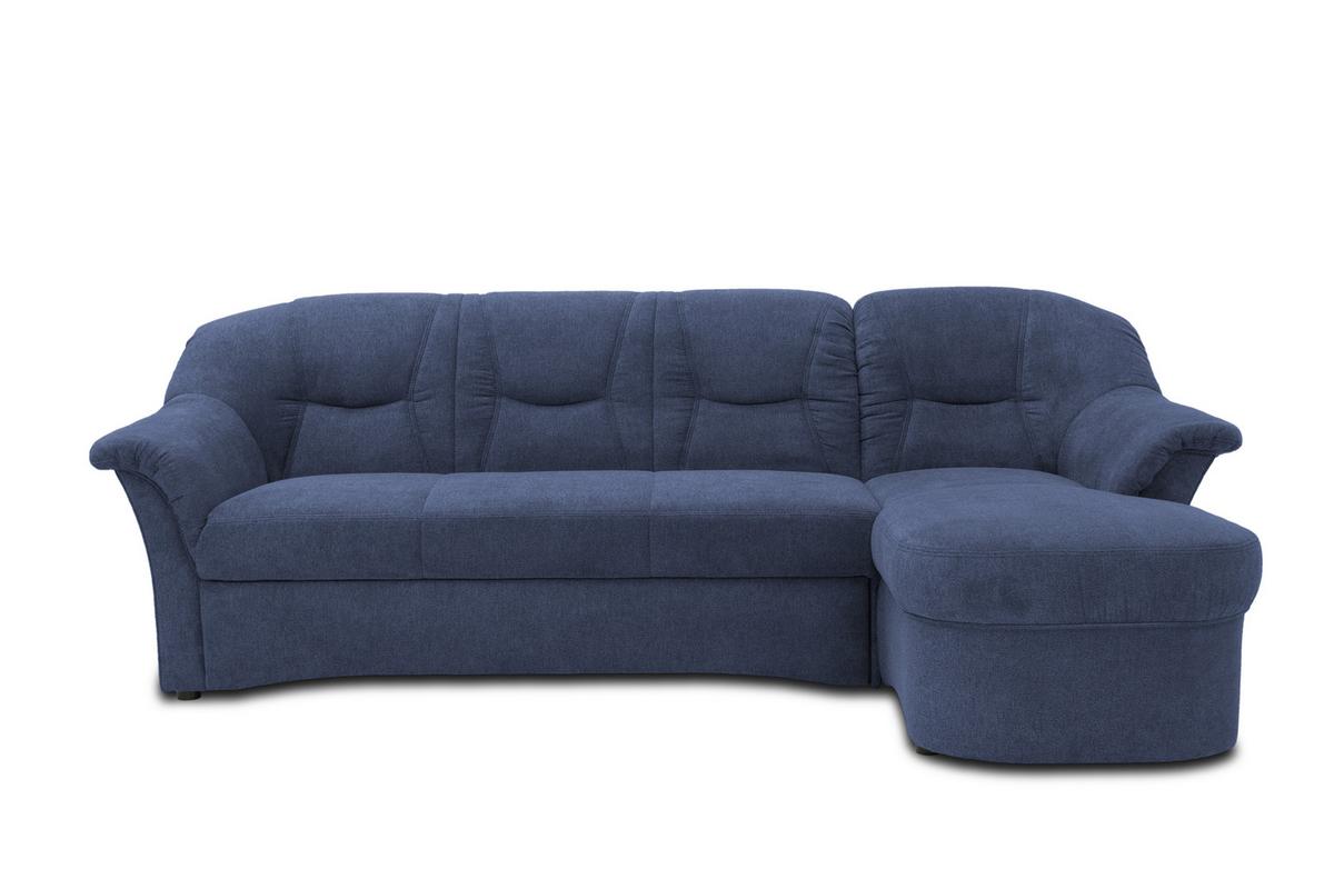 Ecksofa Mit Schlaffunktion Sarafina Dunkelblau 232x146 Cm - Schwarz/Dunkelblau, KONVENTIONELL, Textil (232/146cm) - MID.YOU